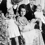 1968: Prince Juan Carlos of Spain and Princess Sofia of Greece pose with their newborn Felipe and their two daughters Princess Elena and Princess Cristina.Photo: Europa Press/AFP