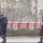 French firefighters prepare stretchers to bring the bodies down from the mountain. One official said there was no sign of any bodies intact. Everything was "pulverised".Photo: BFM TV