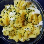 <b>Papas aliñás.</b> This cold summery potato dish comes from Cádiz in southern Spain. It's prepared with onions, parsley, sherry vinegar and usually topped with slices of hard-boiled egg.Photo: <a href="http://bit.ly/1M3HJdD">josealoly</a> / Flickr Creative Commons.