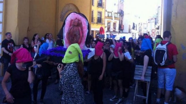 Three women could face jail over giant plastic vagina protest