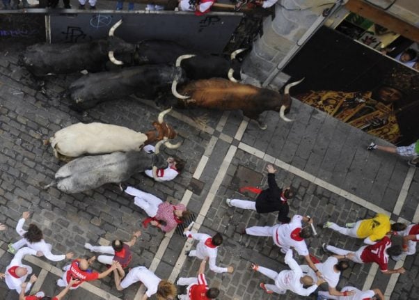 13 hurt in year’s final Pamplona bull run