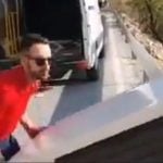 VIDEO: Man who 'recycled' fridge by throwing it off a cliff in southern Spain made to drag it back up
