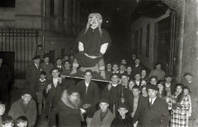Olentzero celebrations in the Basque city of San Sebastián in 1931.