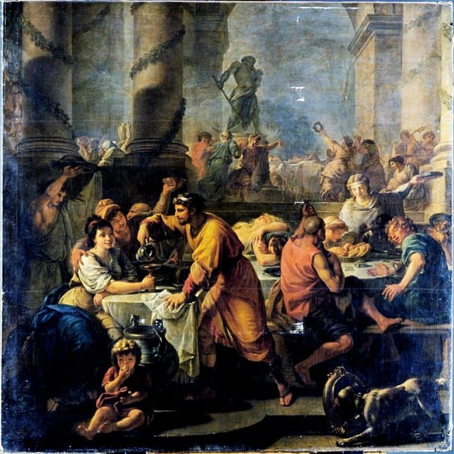 Saturnalia celebrations depicted by 18th century French painter Antoine Callet.