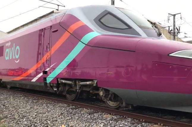 Renfe's new bright purple trains have been given the name Avlo – presumably to reflect that they are a low cost version of the more upmarket Ave trains. Photo: Renfe