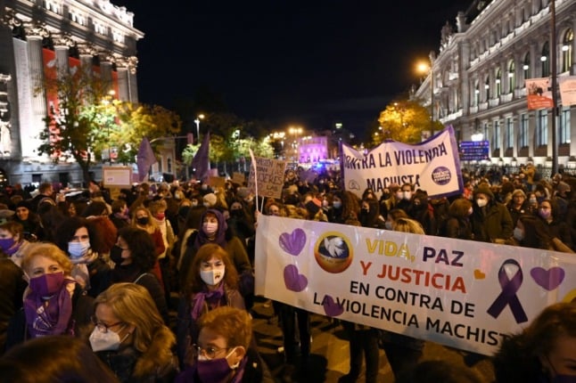 Thousands across Spain protest against violence against women